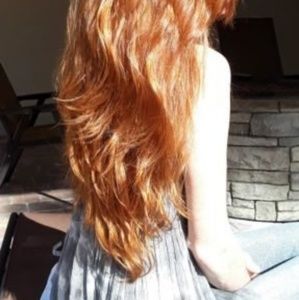 Red Human Hair, 100% virgin natural, RARE, 18"